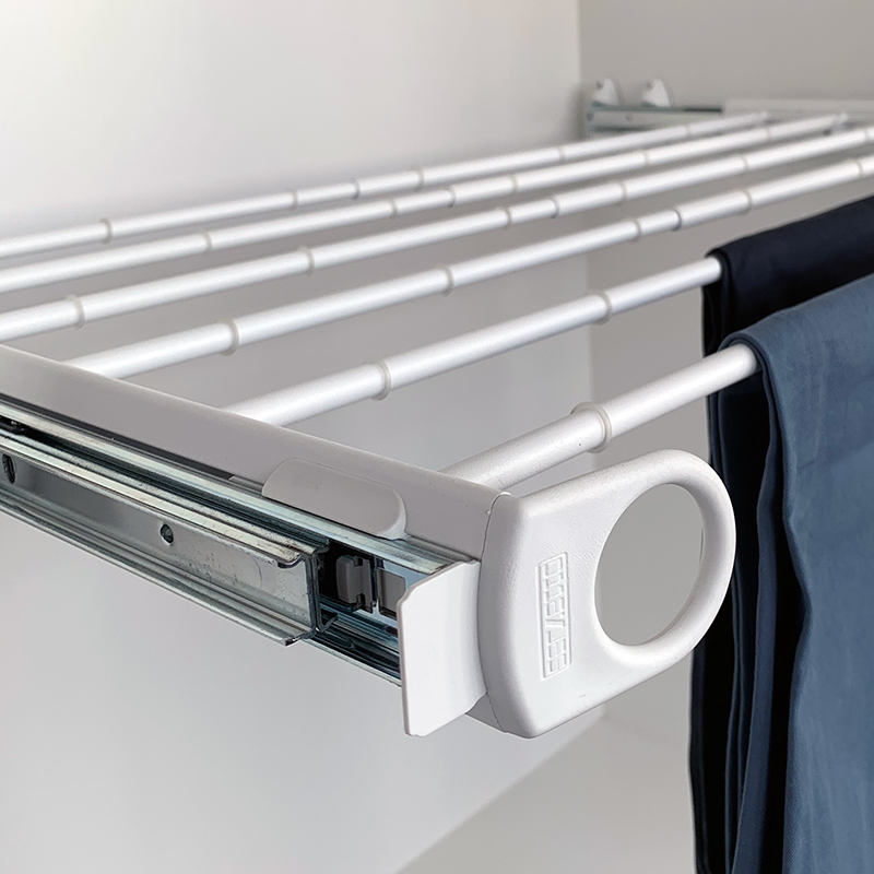 Pull-out width adjustable trousers rack white - white 3